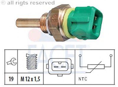Датчик, температура охлаждающей жидкости; Датчик, температура охлаждающей жидкости; Датчик, температура охлаждающей жидкости FACET купить