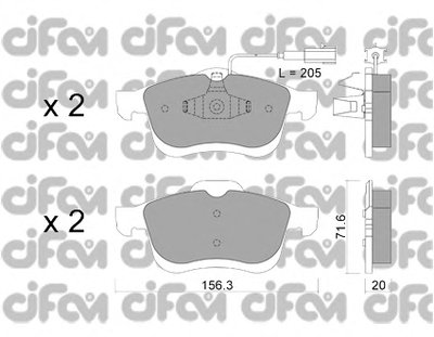 8228241 CIFAM Комплект тормозных колодок, дисковый тормоз