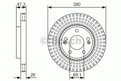 0986479U10 BOSCH Тормозной диск