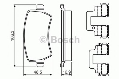 0986494641 BOSCH Комплект тормозных колодок, дисковый тормоз