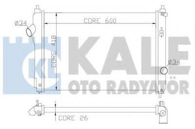 355100 KALE OTO RADYATOR Радиатор, охлаждение двигателя