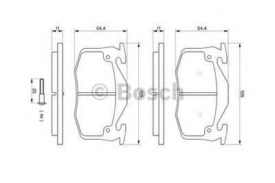 0986461149 BOSCH Комплект тормозных колодок, дисковый тормоз