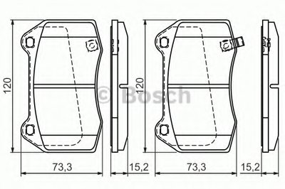 0986494310 BOSCH Комплект тормозных колодок, дисковый тормоз