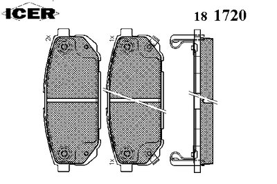 181720 ICER Комплект тормозных колодок, дисковый тормоз