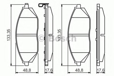 0986495349 BOSCH Комплект тормозных колодок, дисковый тормоз