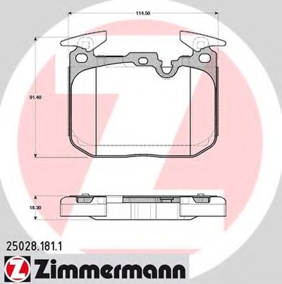 250281811 ZIMMERMANN Комплект тормозных колодок, дисковый тормоз