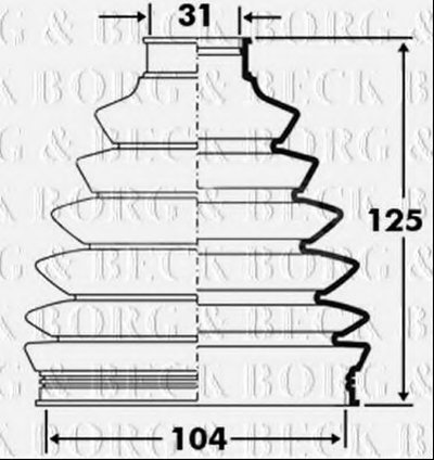 BCB2395 BORG & BECK Пыльник, приводной вал