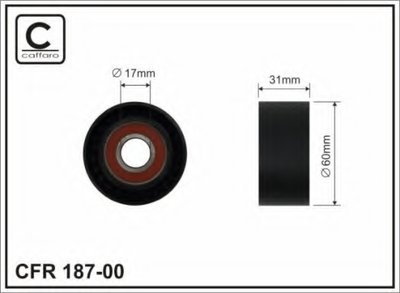 18700 CAFFARO Натяжной ролик, поликлиновой  ремень