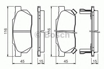 0986490440 BOSCH Комплект тормозных колодок, дисковый тормоз