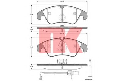 2247107 NK Комплект тормозных колодок, дисковый тормоз
