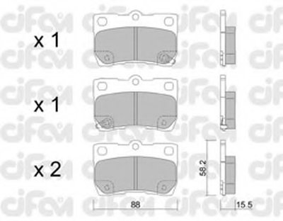 8227610 CIFAM Комплект тормозных колодок, дисковый тормоз