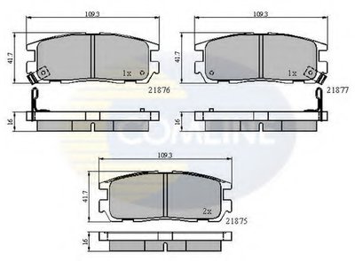 CBP3461 COMLINE Комплект тормозных колодок, дисковый тормоз