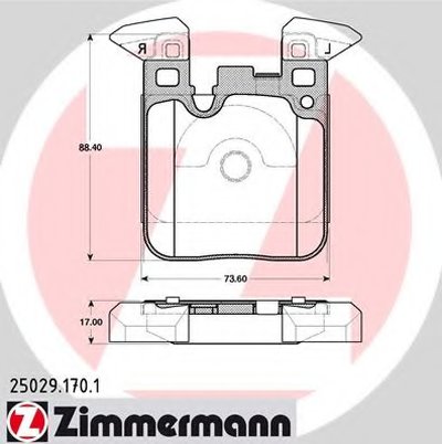 Комплект тормозных колодок, дисковый тормоз ZIMMERMANN купить