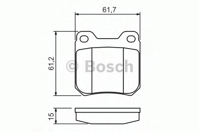 0986490500 BOSCH Комплект тормозных колодок, дисковый тормоз