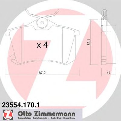 235541701 ZIMMERMANN Комплект тормозных колодок, дисковый тормоз