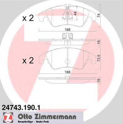 247431901 ZIMMERMANN Комплект тормозных колодок, дисковый тормоз