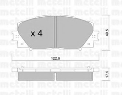 2207450 METELLI Комплект тормозных колодок, дисковый тормоз