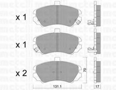 2208840 METELLI Комплект тормозных колодок, дисковый тормоз