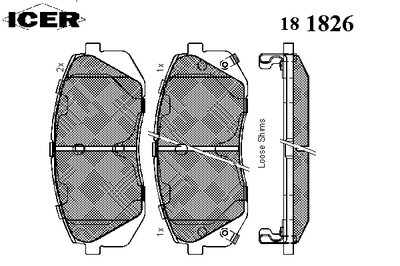 181826 ICER Комплект тормозных колодок, дисковый тормоз