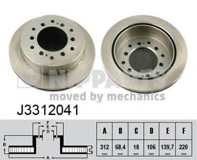 J3312041 NIPPARTS Тормозной диск