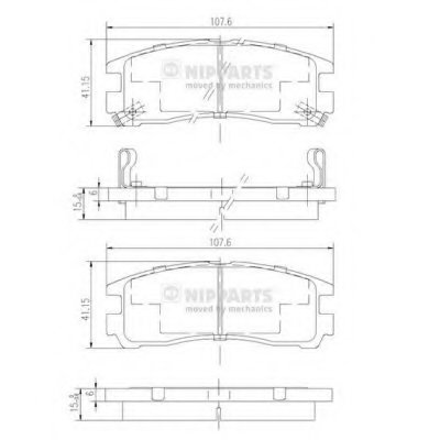 J3615003 NIPPARTS Комплект тормозных колодок, дисковый тормоз