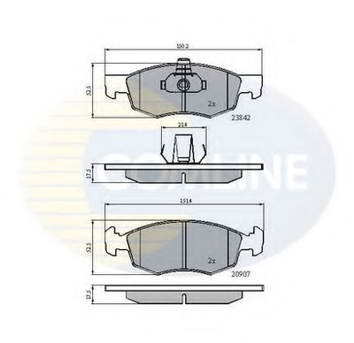 CBP01221 COMLINE Комплект тормозных колодок, дисковый тормоз