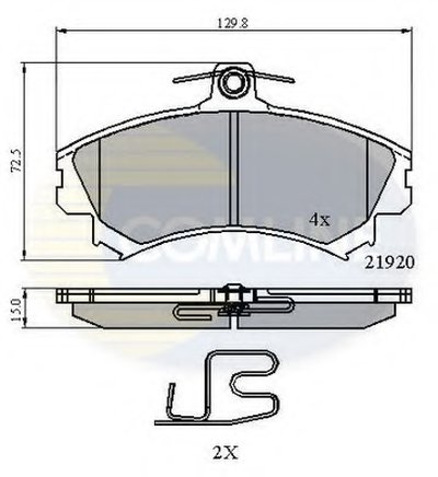 CBP3462 COMLINE Комплект тормозных колодок, дисковый тормоз