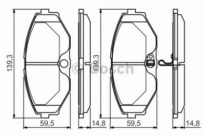 0986495147 BOSCH Комплект тормозных колодок, дисковый тормоз