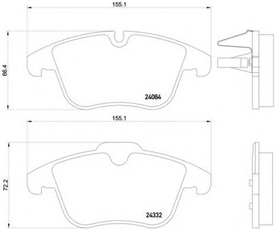 P61106 BREMBO Комплект тормозных колодок, дисковый тормоз