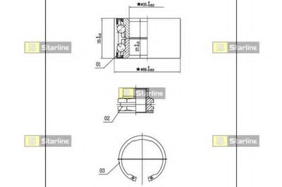 LO01401 STARLINE Комплект подшипника ступицы колеса