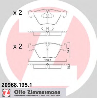 209681951 ZIMMERMANN Комплект тормозных колодок, дисковый тормоз