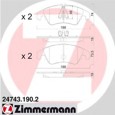 247431902 ZIMMERMANN Комплект тормозных колодок, дисковый тормоз