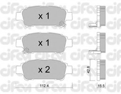 8224280 CIFAM Комплект тормозных колодок, дисковый тормоз