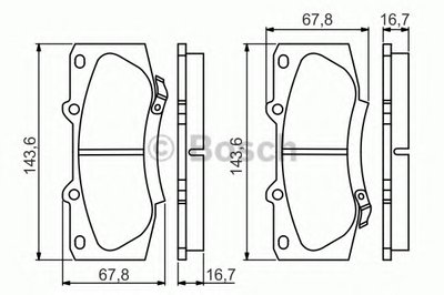 0986495352 BOSCH Комплект тормозных колодок, дисковый тормоз