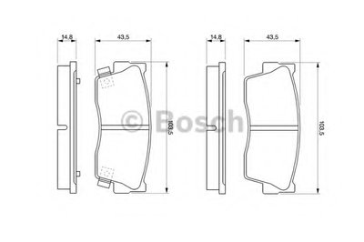 0986461750 BOSCH Комплект тормозных колодок, дисковый тормоз