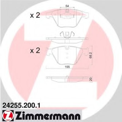 Комплект тормозных колодок, дисковый тормоз ZIMMERMANN купить