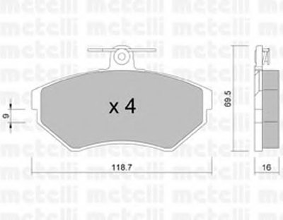 2202151 METELLI Комплект тормозных колодок, дисковый тормоз