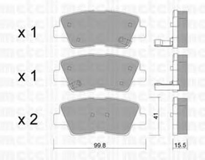 2208860 METELLI Комплект тормозных колодок, дисковый тормоз