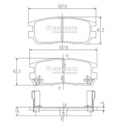 J3615005 NIPPARTS Комплект тормозных колодок, дисковый тормоз