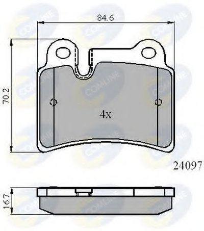 CBP01728 COMLINE Комплект тормозных колодок, дисковый тормоз