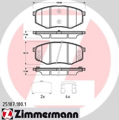 251871801 ZIMMERMANN Комплект тормозных колодок, дисковый тормоз