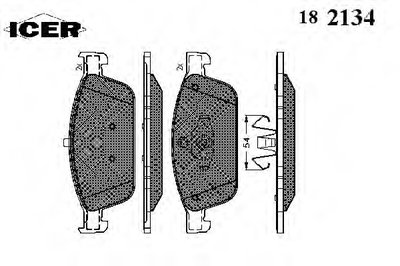 182134 ICER Комплект тормозных колодок, дисковый тормоз