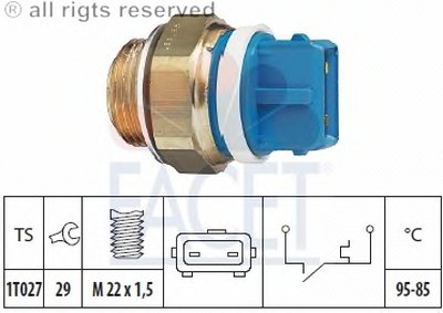 75122 FACET Термовыключатель, вентилятор радиатора