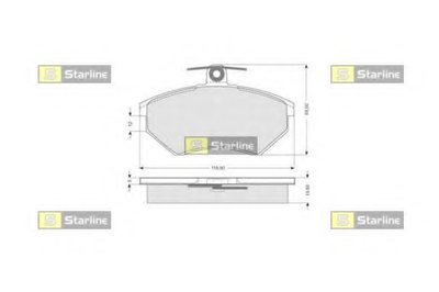 BDS052 STARLINE Комплект тормозных колодок, дисковый тормоз