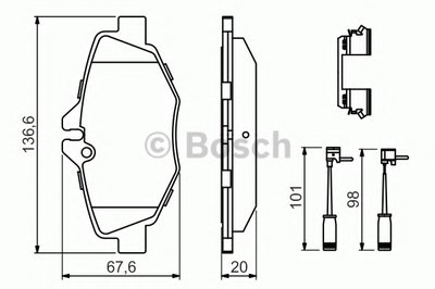 0986494647 BOSCH Комплект тормозных колодок, дисковый тормоз