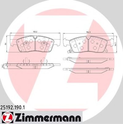 251921901 ZIMMERMANN Комплект тормозных колодок, дисковый тормоз