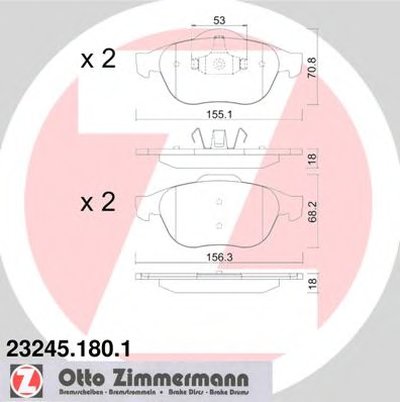 232451801 ZIMMERMANN Комплект тормозных колодок, дисковый тормоз