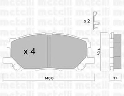 2206180 METELLI Комплект тормозных колодок, дисковый тормоз