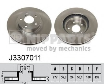 J3307011 NIPPARTS Тормозной диск