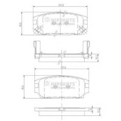 J3615007 NIPPARTS Комплект тормозных колодок, дисковый тормоз